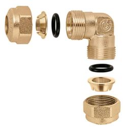 Knelknie, messing, 10mm FF, 90°, (drink)water, Caleffi